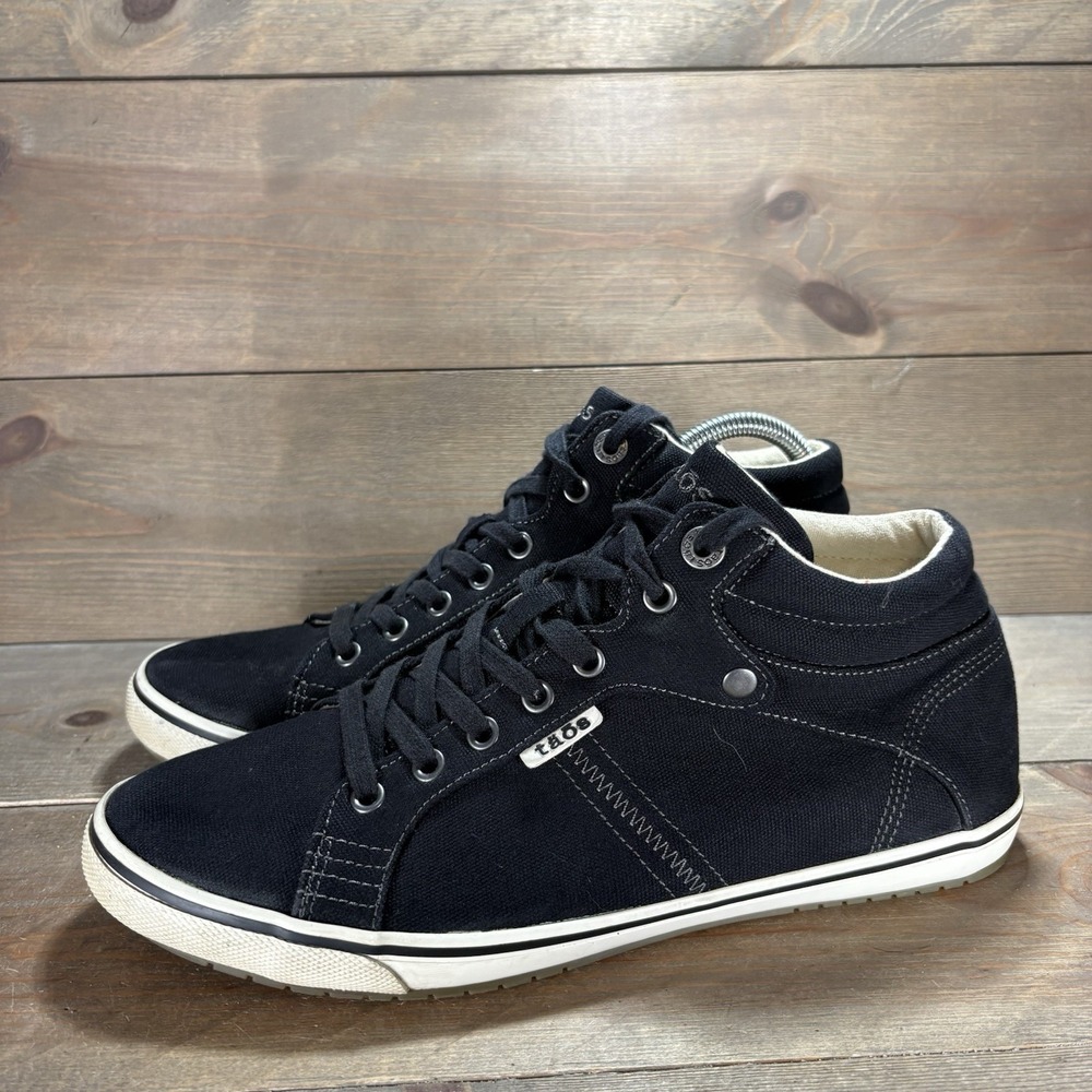 taos top star womens size 11 shoes black canvas hightop comfort sneakers